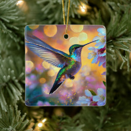 Ornamento De Cerâmica Chersom Fantasy Sunrise Hummingbird