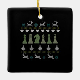 Ornamento De Cerâmica Chess Pieds Feo Natal