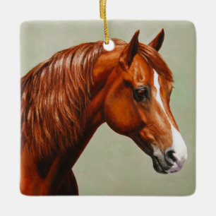 Ornamento De Cerâmica Chestnut Morgan Horse