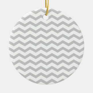 Ornamento De Cerâmica Chevron cinzento