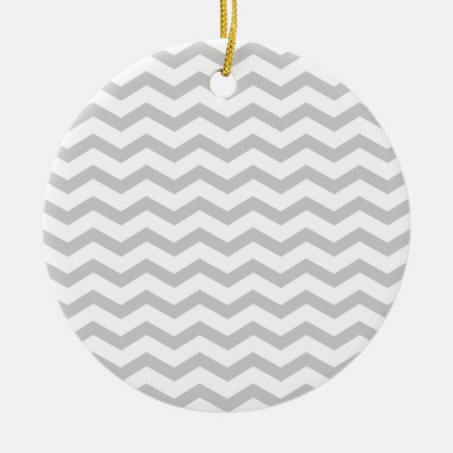 Ornamento De Cerâmica Chevron cinzento (Frente)