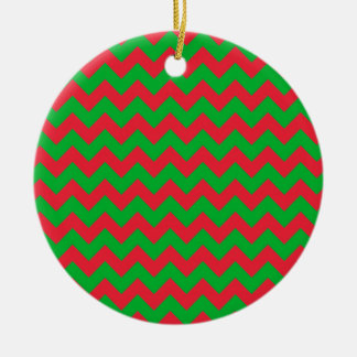 Ornamento De Cerâmica Chevron verde vermelho