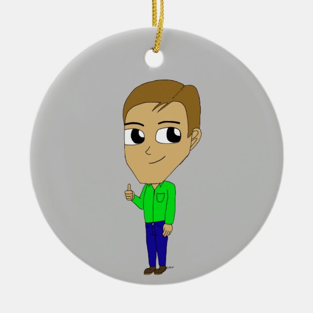 Ornamento De Cerâmica chibi (Frente)