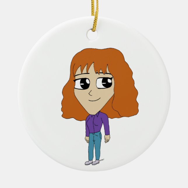 Ornamento De Cerâmica chibi (Frente)