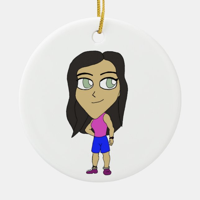 Ornamento De Cerâmica chibi (Frente)