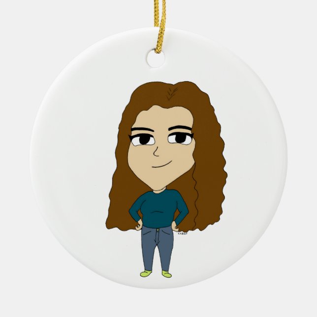 Ornamento De Cerâmica chibi (Frente)