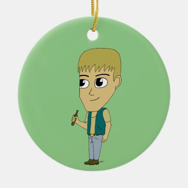 Ornamento De Cerâmica chibi (Frente)