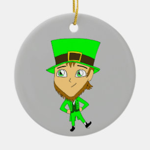 Ornamento De Cerâmica chibi leprechaun