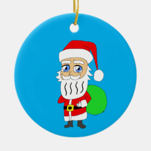 Ornamento De Cerâmica Chibi Santa Claus