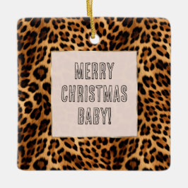 Ornamento De Cerâmica Chic Brown Lepard Imprima Natal