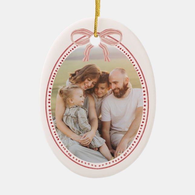 Ornamento De Cerâmica Chic Grandmillennial Christmas Oval Ornament (Frente)