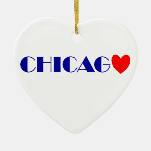 Ornamento De Cerâmica chicago j'aime