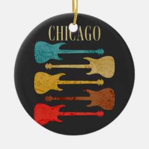 Ornamento De Cerâmica Chicago Vintage Guitars Festival Souvenir