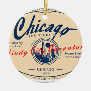 Ornamento De Cerâmica Chicago Windy City