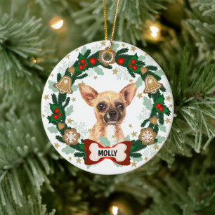 Ornamento De Cerâmica Chihuahua Cachorro Cachorro de Natal Cachorro Cook