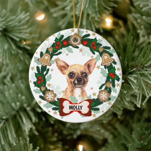 Ornamento De Cerâmica Chihuahua Cachorro Cachorro de Natal Cachorro Cook (Árvore)