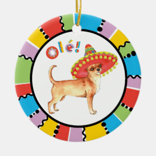 Ornamento De Cerâmica Chihuahua da festa