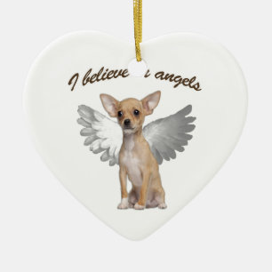 Ornamento De Cerâmica Chihuahua do anjo