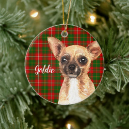Ornamento De Cerâmica Chihuahua Dog Personalizado