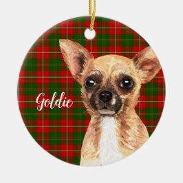 Ornamento De Cerâmica Chihuahua Dog Personalizado
