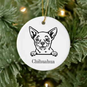 Ornamento De Cerâmica Chihuahua dog Personalizado Pet Ornament, Custom D