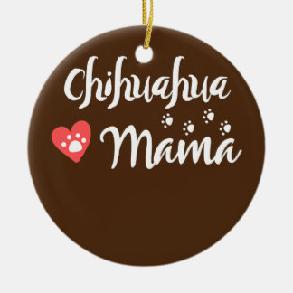 Ornamento De Cerâmica Chihuahua Mama Chihuahua Mãe Cachorro Lover Heart