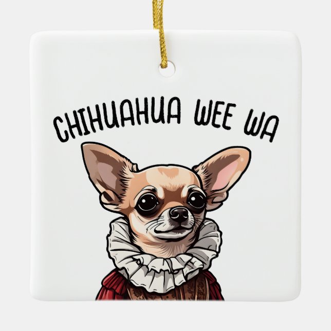 Ornamento De Cerâmica Chihuahua wee wa (Frente)