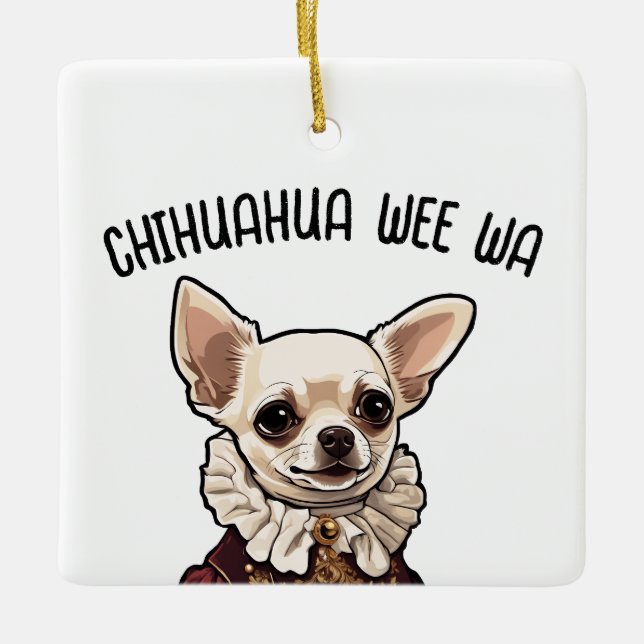 Ornamento De Cerâmica Chihuahua wee wa (Frente)