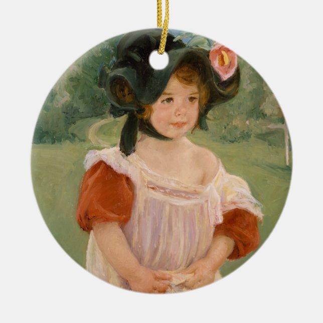 Ornamento De Cerâmica Childhood in a garden - Mary Cassatt (Frente)