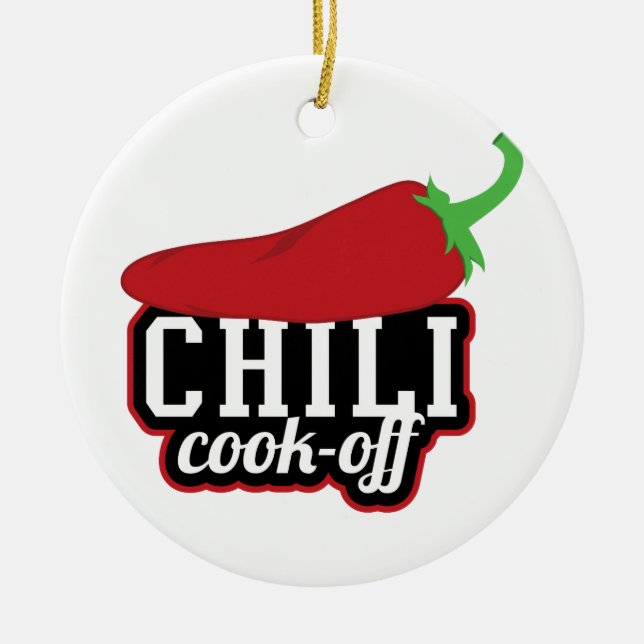 Ornamento De Cerâmica Chili Cook-Off (Frente)