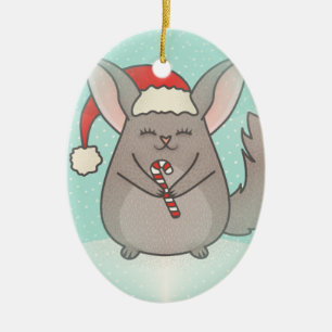 Ornamento De Cerâmica chinchillas de natal