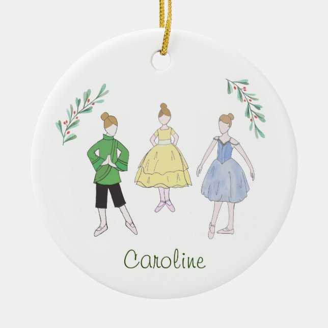 Ornamento De Cerâmica Chinês/Neve/Festa Personalizável (Frente)