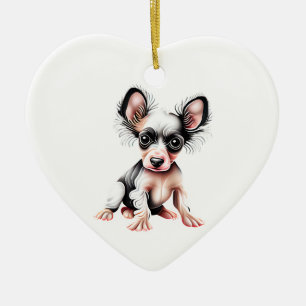 Ornamento De Cerâmica Chinês Puppy II Pinto Personalizado