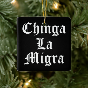 Ornamento De Cerâmica Chinga LA Migra
