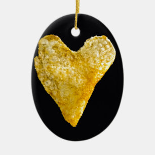 Ornamento De Cerâmica Chip De Batata Em Forma De Coração