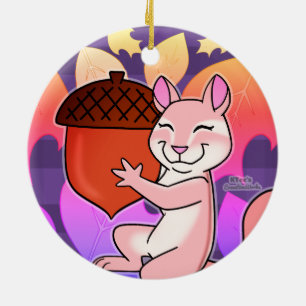 Ornamento De Cerâmica Chipmunk alegre -