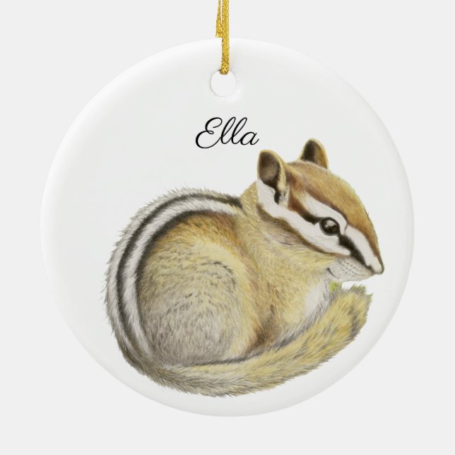 Ornamento De Cerâmica Chipmunk Ceramic Ornament (Traseira)