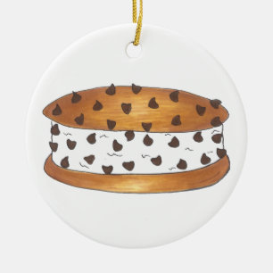 Ornamento De Cerâmica Chipwich Chocolate Chip Cookie Sorvete Sandwich
