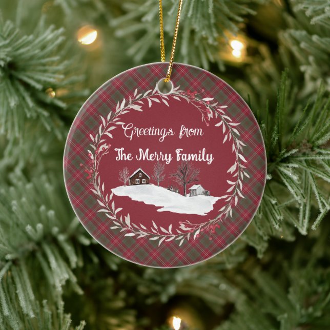 Ornamento De Cerâmica Chisholm Weathered Original Scottish Tartan (Árvore)