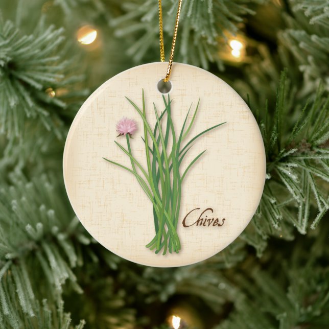 Ornamento De Cerâmica Chives Herb Ornament (Árvore)