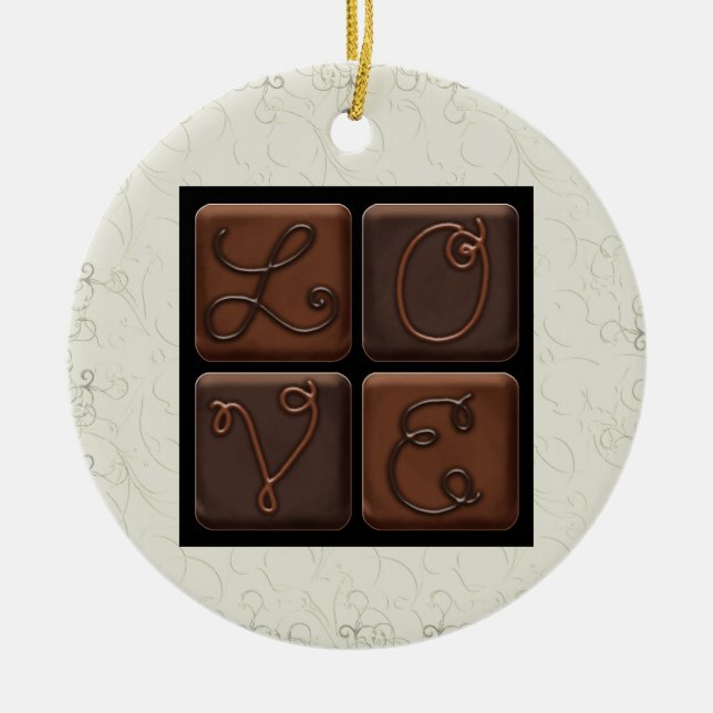 Ornamento De Cerâmica Chocolate Candy Love - SRF (Frente)