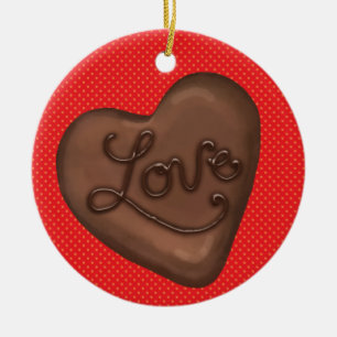 Ornamento De Cerâmica Chocolate Candy Love - SRF