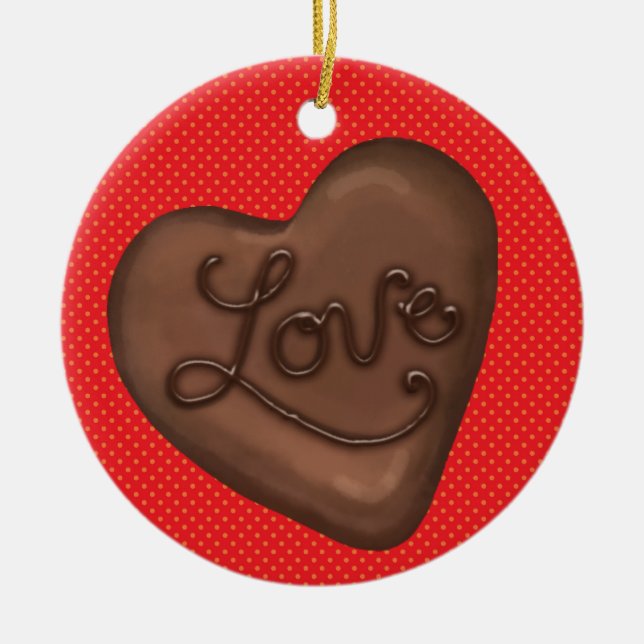Ornamento De Cerâmica Chocolate Candy Love - SRF (Frente)