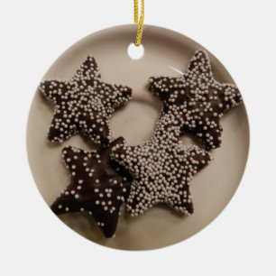 Ornamento De Cerâmica Chocolate Candy STars