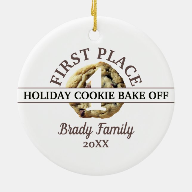 Ornamento De Cerâmica Chocolate Chip Cookie Concurso Primeiro Lugar Venc (Traseira)