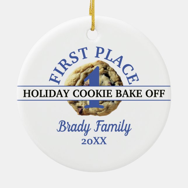 Ornamento De Cerâmica Chocolate Chip Cookie Concurso Primeiro Lugar Venc (Traseira)