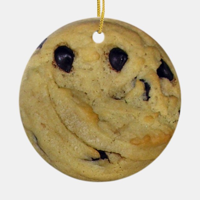 Ornamento De Cerâmica Chocolate Chip Cookie Ornament (Frente)