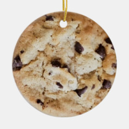 Ornamento De Cerâmica Chocolate Chip Cookie Romantic Christmas