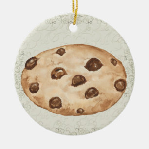 Ornamento De Cerâmica Chocolate Chip Cookie - SRF