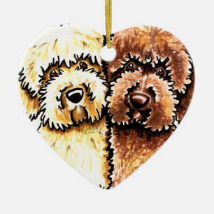 Ornamento De Cerâmica Chocolate de creme Labradoodles